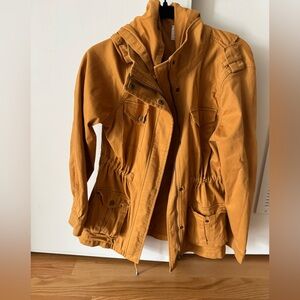 Market & Spruce Yellow Utility Jacket with Drawstring Waist